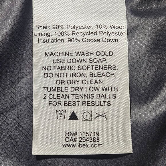 Ibex Men Wool Goose Brown Puffer Vest L Quiet Luxury Gorpcore Utility Layer - Picture 9 of 15